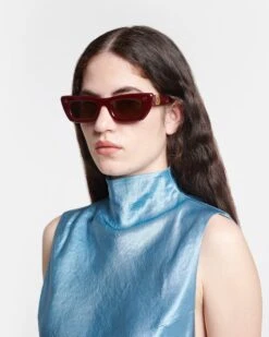 Nanushka Londyn - Bio-Plastic Oversized Cat-Eye Sunglasses - Burgundy -Nanushka Fashion Store NU24PFSG00325 LONDYN BURGUNDY BIO PLASTIC 1 1