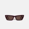 Nanushka Londyn - Bio-Plastic Oversized Cat-Eye Sunglasses - Burgundy