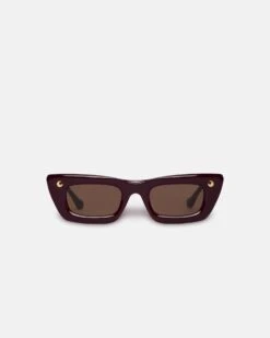 Nanushka Londyn - Bio-Plastic Oversized Cat-Eye Sunglasses - Burgundy