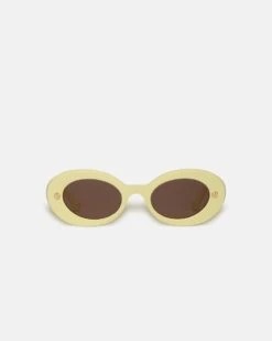 Nanushka Giva - Bio-Plastic Oval Sunglasses - Moonbeam