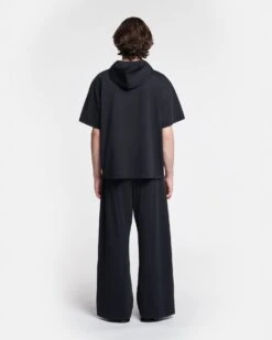 Nanushka Kacper - Cotton-Jersey Hooded T-Shirt - Black -Nanushka Fashion Store NU24PFSH03899 KACPER BLACK COTTON JERSEY 2