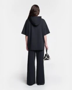 Nanushka Kacper - Cotton-Jersey Hooded T-Shirt - Black -Nanushka Fashion Store NU24PFSH03899 KACPER BLACK COTTONJERSEY 2