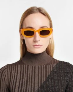 Nanushka Kadee - Bio Plastic D-Frame Sunglasses - Orange -Nanushka Fashion Store NU24RSSG01019 KADEE ORANGE BIOPLASTIC A
