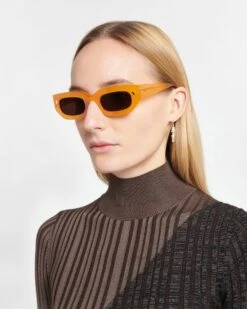 Nanushka Kadee - Bio Plastic D-Frame Sunglasses - Orange -Nanushka Fashion Store NU24RSSG01019 KADEE ORANGE BIOPLASTIC B