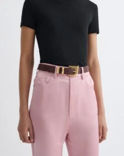 Nanushka Ryker - N' Monogram Belt - Dark Brown -Nanushka Fashion Store NU25CRBT06278