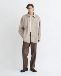 Nanushka Martin - Double Wool Overshirt - Stone 14 Nanushka Martin - Double Wool Overshirt - Stone -Nanushka Fashion Store NU25PFJK12492 1 2d191e78 7ea2 4ba5 a5e2 135ecaba4716