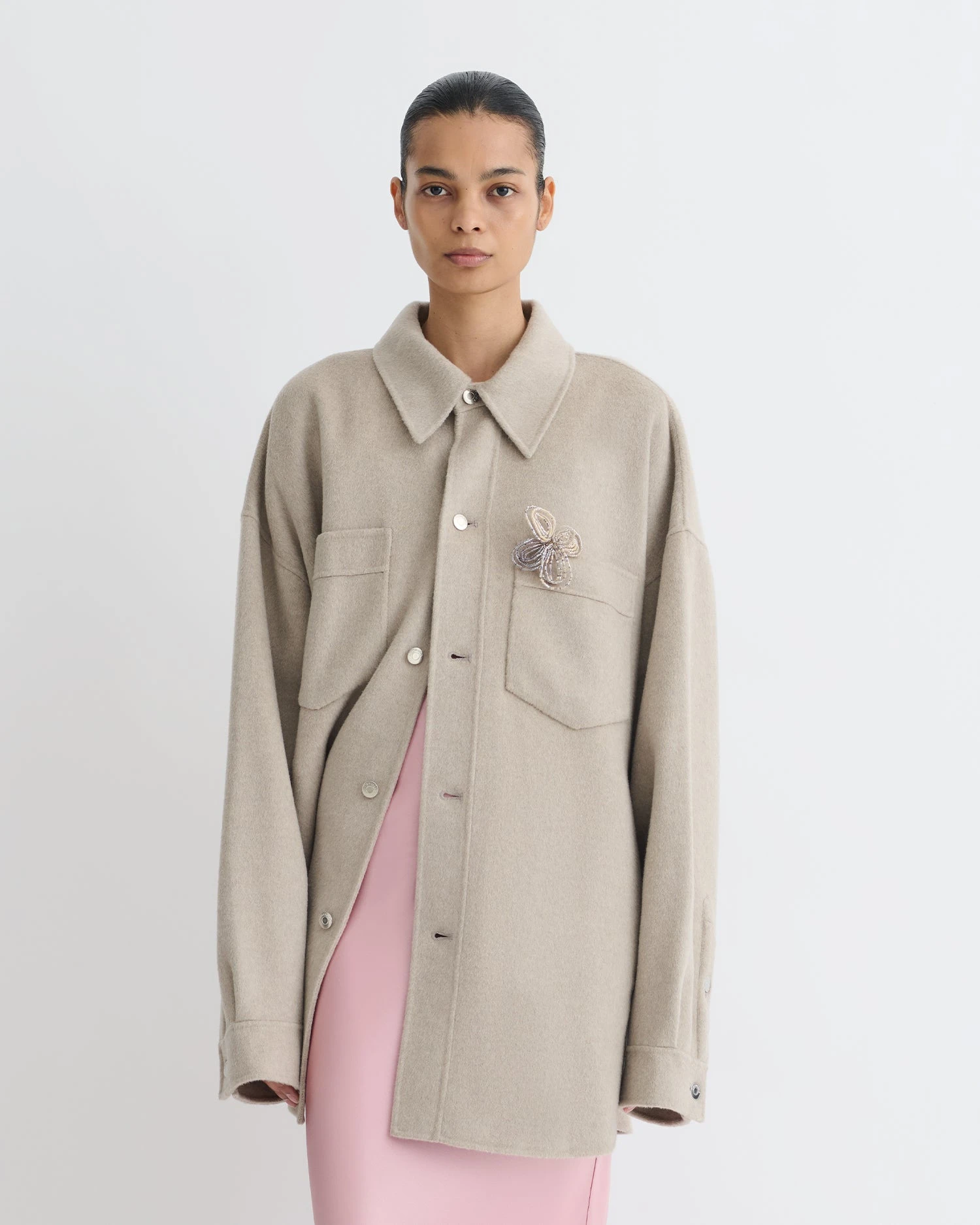 Nanushka Martin - Double Wool Overshirt - Stone 5 Nanushka Martin - Double Wool Overshirt - Stone - Image 5