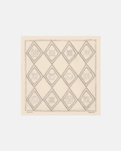Nanushka Shoul - Printed Silk Scarf - Symbol Argyle Creme/Black