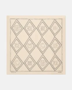 Nanushka Miani - Printed Silk Scarf - Symbol Argyle Creme/Black