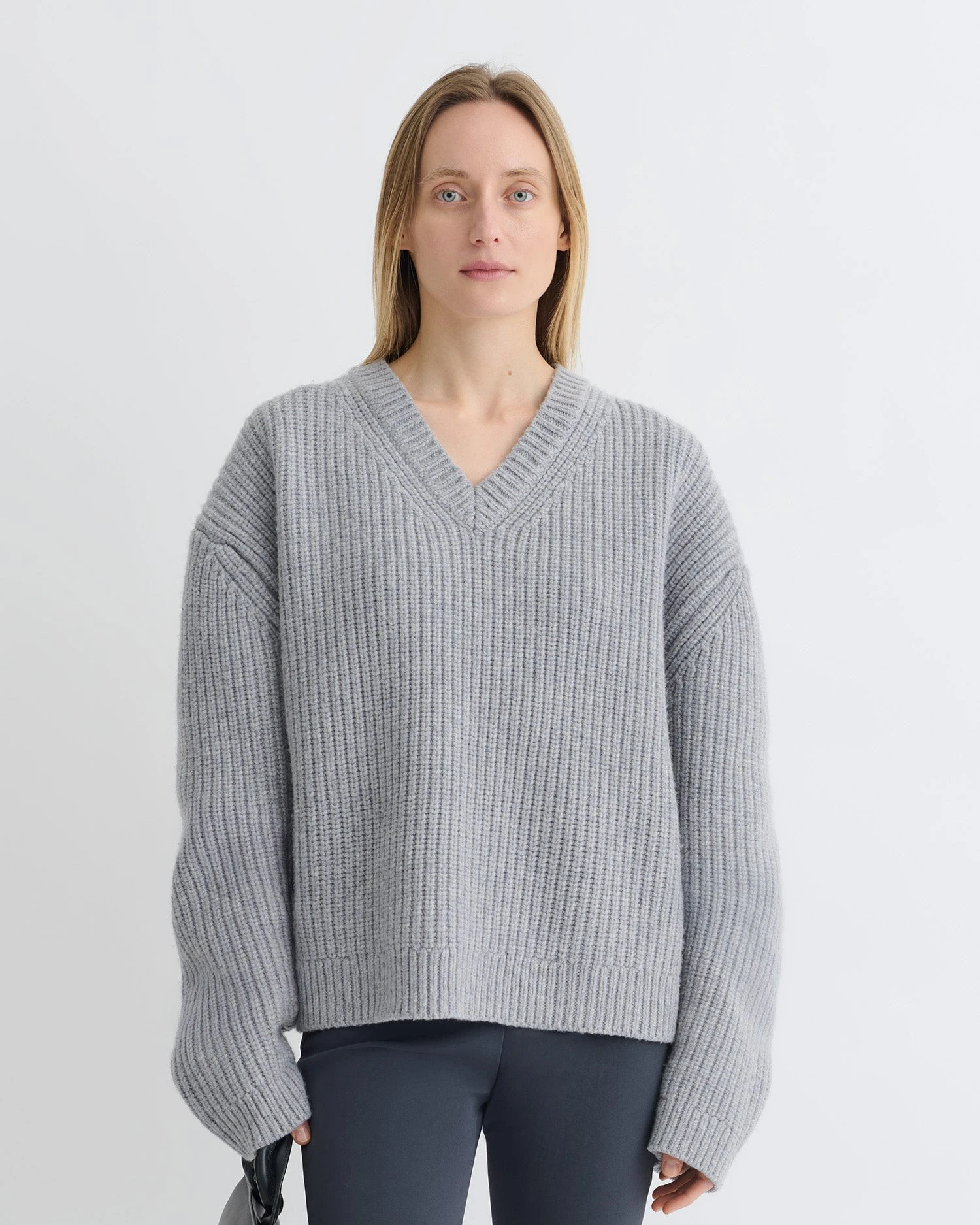 Nanushka Morcar - Merino And Cashmere-Blend Sweater - Light Grey 2 Nanushka Morcar - Merino And Cashmere-Blend Sweater - Light Grey - Image 2