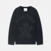 Nanushka Oswin - Merino And Terry Jacquard Sweater - Black/Off Black Papercut