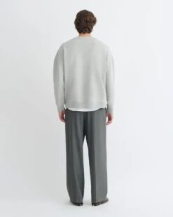 Nanushka Oswin - Merino And Terry Jacquard Sweater - Light Grey/Creme Papercut -Nanushka Fashion Store NU25PFSW13291 2