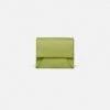 Nanushka Folded - Leather Cardholder - Lime/Moonbeam