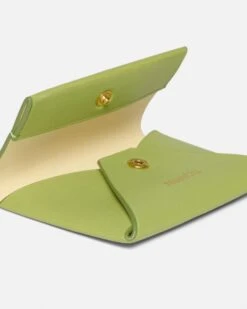 Nanushka Folded - Leather Cardholder - Lime/Moonbeam -Nanushka Fashion Store NU25SSSM06063 FOLDEDCARDHOLDER LIME MOONBEAM LEATHER 04