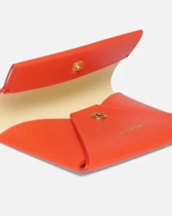 Nanushka Folded - Leather Cardholder - Red/Moonbeam 7 Nanushka Folded - Leather Cardholder - Red/Moonbeam -Nanushka Fashion Store NU25SSSM06122 FOLDEDCARDHOLDER RED MOONBEAM LEATHER 04