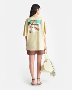 Nanushka Wren - Printed Cotton-Jersey T-Shirt - Creme/Gingerbread Heart -Nanushka Fashion Store NU25SSTP13305WREN CREME GINGERBREADHEART COTTONJERSEY 2 3