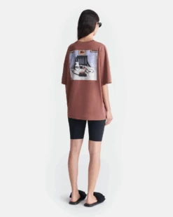 Nanushka Wren - Printed Cotton-Jersey T-Shirt - Rust/Poppyseed Cake -Nanushka Fashion Store NU25SSTP13423WREN RUST POPPYSEEDCAKE COTTONJERSEY 2 d1d765e4 daac 4d25 b499 37df1349ffd1