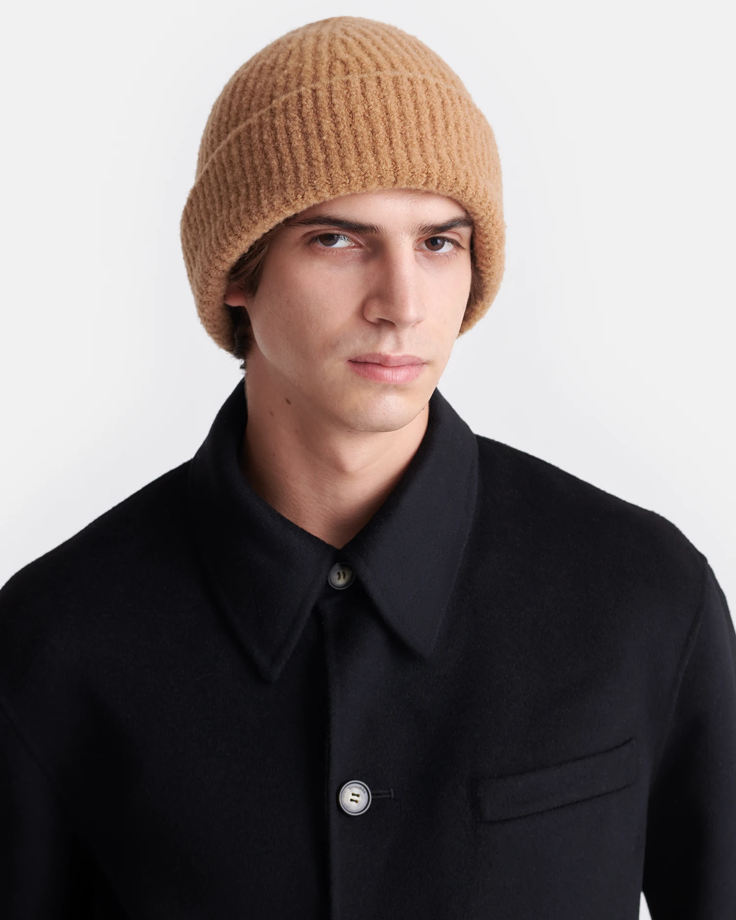 Nanushka Corey - Compact Boucle Beanie - Camel 2 Nanushka Corey - Compact Boucle Beanie - Camel - Image 2