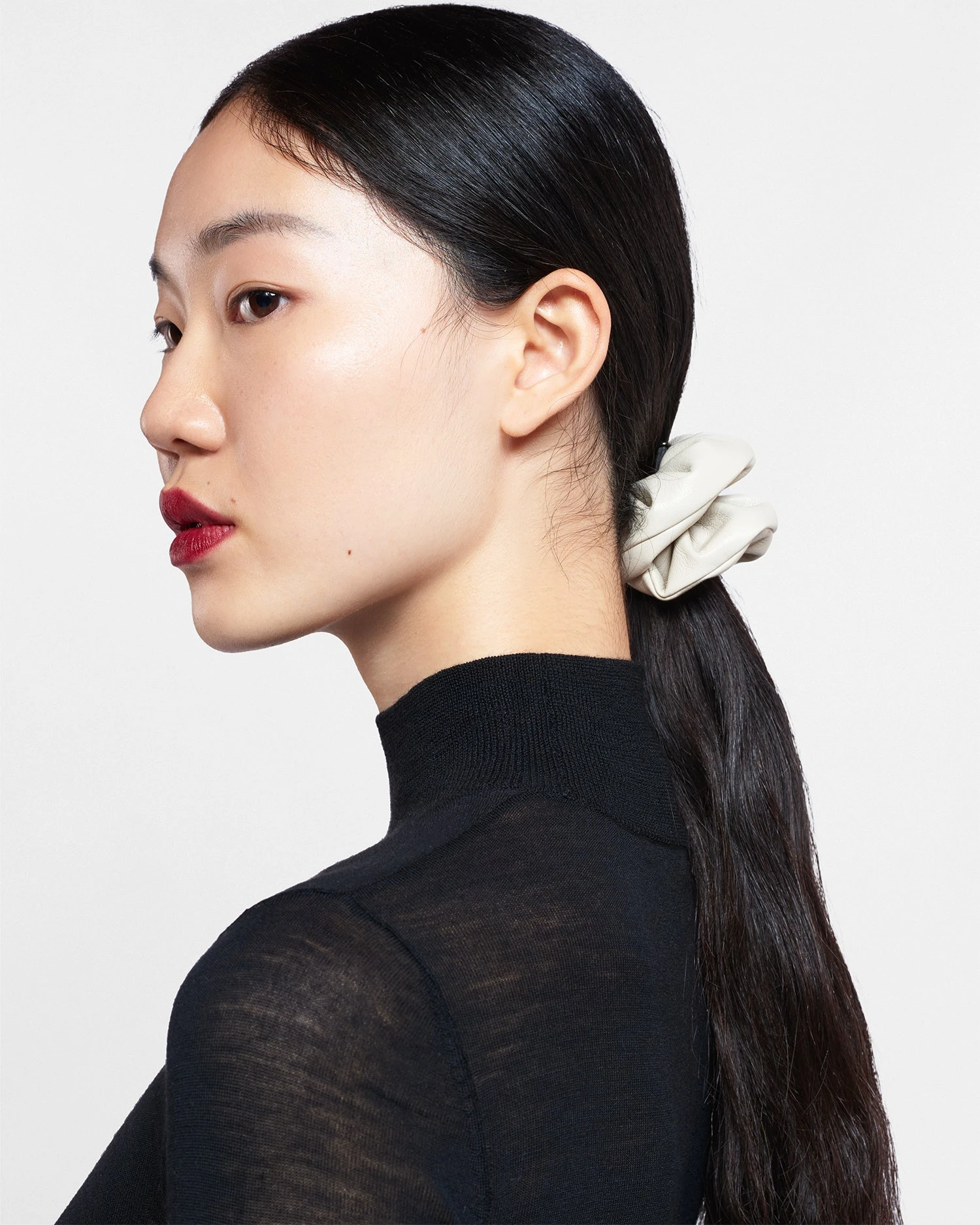 Nanushka Lou - Okobor™ Alt-Leather Scrunchie - Creme 2 Nanushka Lou - Okobor™ Alt-Leather Scrunchie - Creme - Image 2