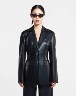Nanushka Hathi - Okobor™ Alt-Leather Blazer - Black