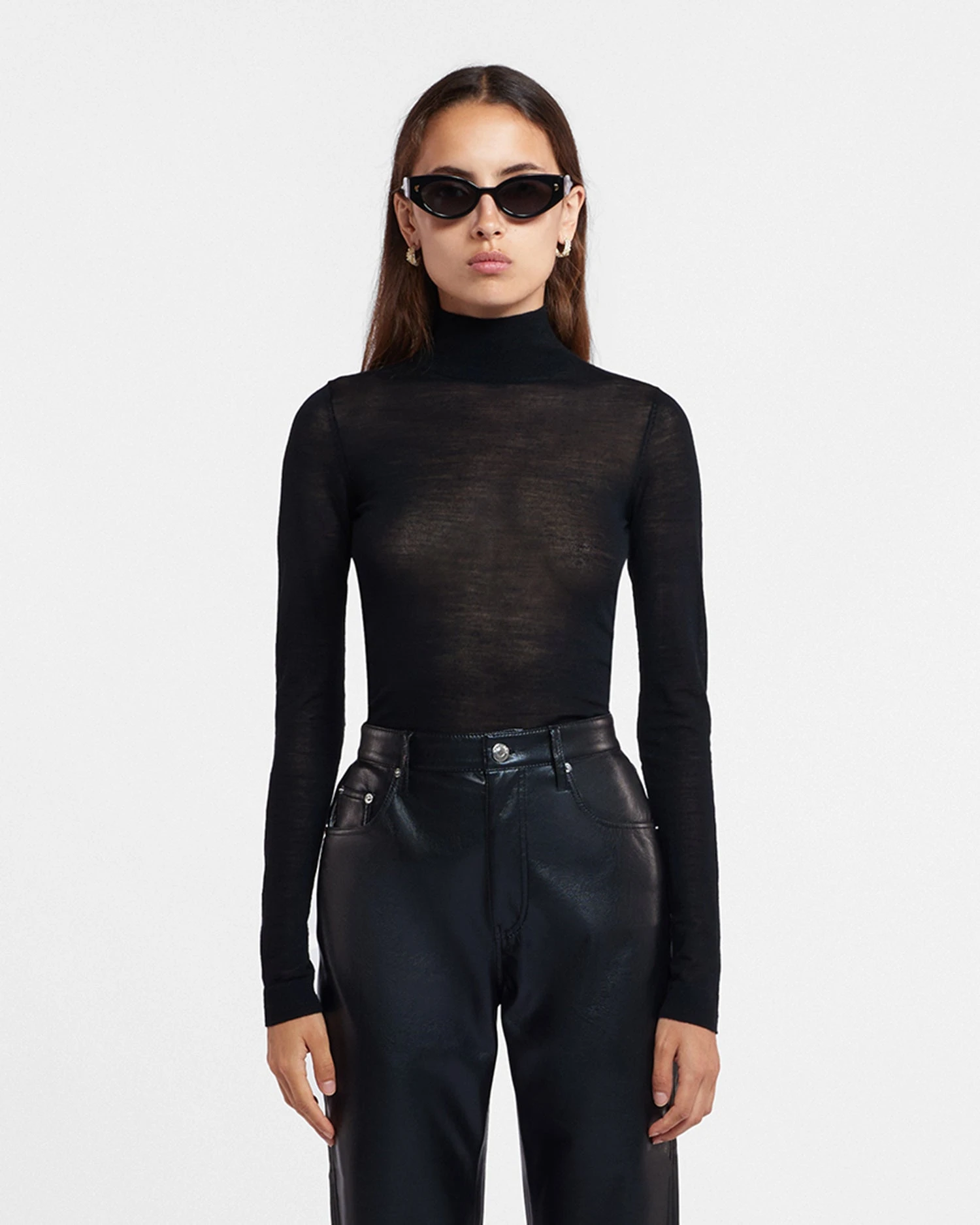 Nanushka Harri - Fine Merino Wool Top - Black 1 Nanushka Harri - Fine Merino Wool Top - Black