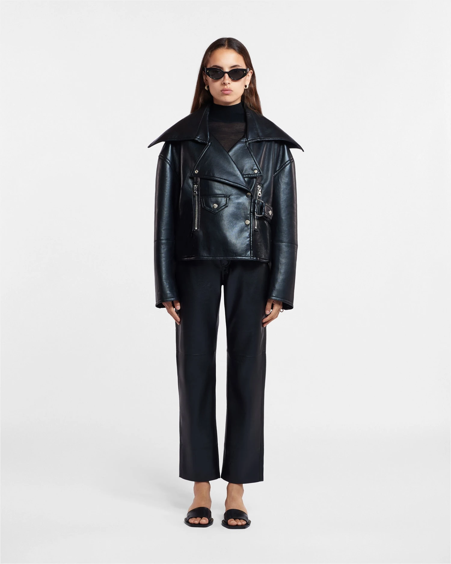 Nanushka Vinni - Okobor™ Alt-Leather Pants - Black 1 Nanushka Vinni - Okobor™ Alt-Leather Pants - Black