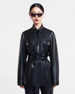 Nanushka Artha - Okobor™ Alt-Leather Shirt - Black