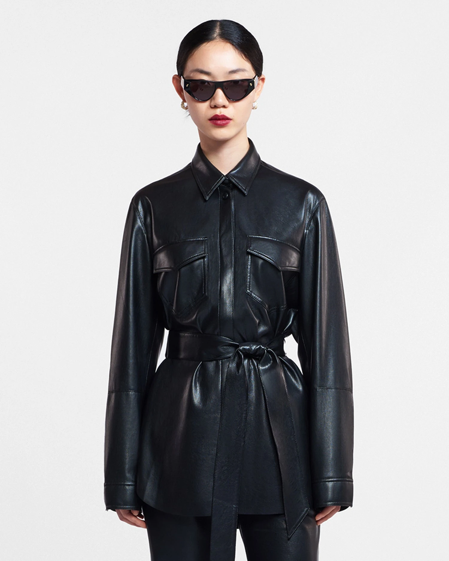 Nanushka Artha - Okobor™ Alt-Leather Shirt - Black 1 Nanushka Artha - Okobor™ Alt-Leather Shirt - Black