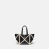 Nanushka Origami Tote Mini - Alt-Nappa Crochet Tote - Black/Crème