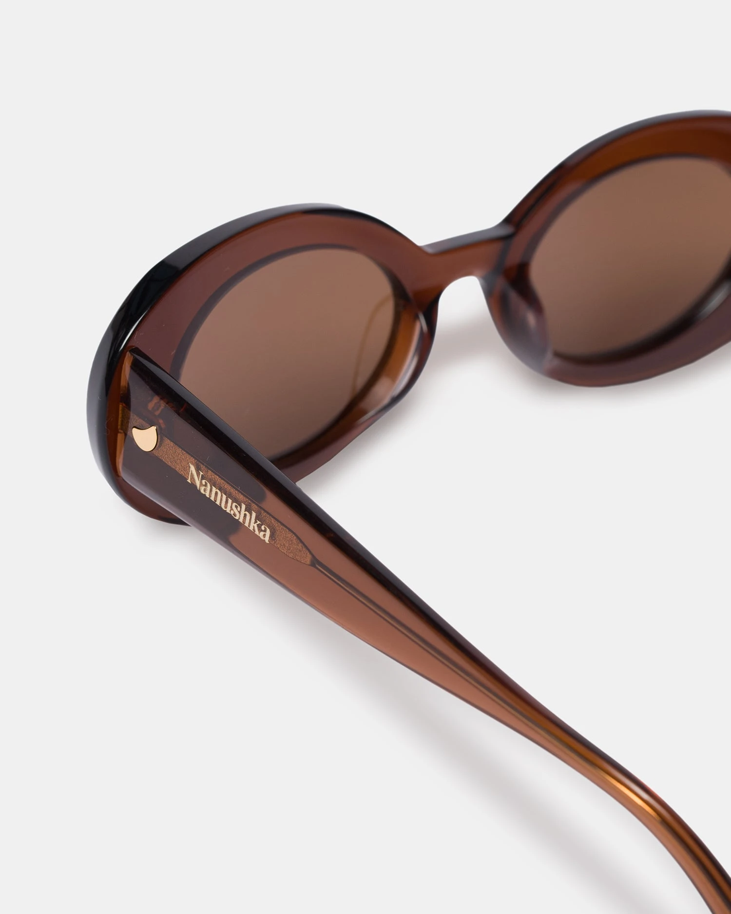 Nanushka Giva - Bio-Plastic Oval Sunglasses - Brown 3 Nanushka Giva - Bio-Plastic Oval Sunglasses - Brown - Image 3