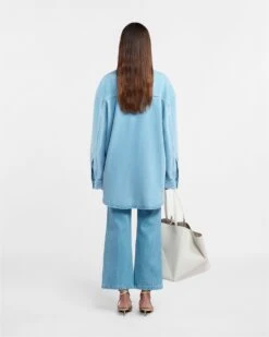 Nanushka Aarna - Denim Shirt - Eco Light Wash -Nanushka Fashion Store NW23CRTP00451 AARNA ECO LIGHT WASH DENIM 03