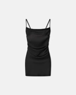 Nanushka Adie - Mesh Jersey Dress - Black -Nanushka Fashion Store NW24CRDR00199ADIE BLACK SOLIDMESHJERSEY 2