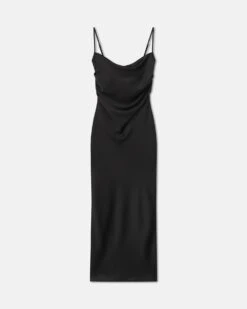 Nanushka Macia - Slip Satin Dress - Black -Nanushka Fashion Store NW24CRDR04799 MACIA BLACK SLIP SATIN