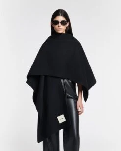 Nanushka Kamin - Wool And Silk-Blend Shawl - Black