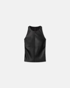 Nanushka Teza - Okobor™ Alt-Leather Sleeveless Top - Black
