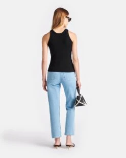 Nanushka Herve - Ribbed-Jersey Tank Top - Black -Nanushka Fashion Store NW24PFTP24851 HERVE BLACK COTTON RIB JERSEY 02