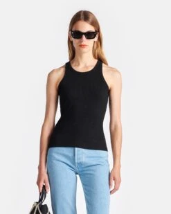 Nanushka Herve - Ribbed-Jersey Tank Top - Black