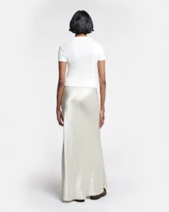 Nanushka Axton - Cropped Ribbed Cotton-Jersey T-Shirt - Off White -Nanushka Fashion Store NW24PFTP2490 AXTON OFF WHITE COTTON RIB JERSEY 2