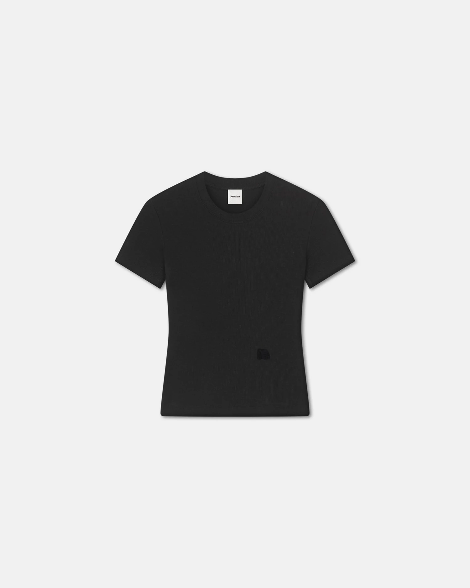 Nanushka Axton - Cropped Ribbed Cotton-Jersey T-Shirt - Black 3 Nanushka Axton - Cropped Ribbed Cotton-Jersey T-Shirt - Black - Image 3