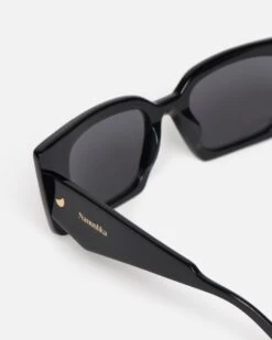 Nanushka Carmel - Bio-Plastic Rectangle-Frame Sunglasses - Black -Nanushka Fashion Store NW24RSSG00299 CARMEL BLACK BIOPLASTIC 03