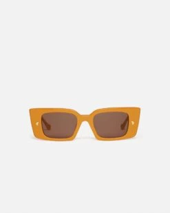 Nanushka Carmel - Bio-Plastic Rectangle-Frame Sunglasses - Burnt Orange