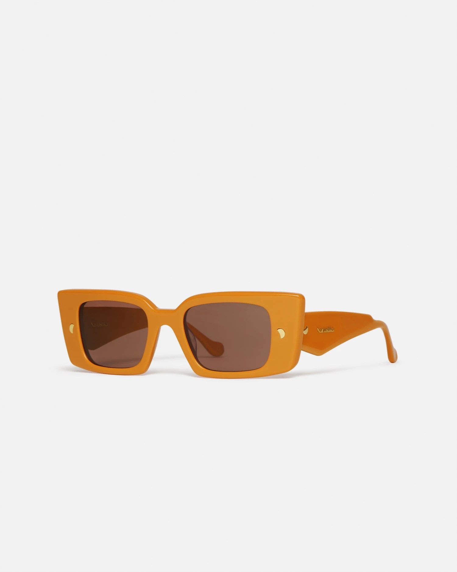 Nanushka Carmel - Bio-Plastic Rectangle-Frame Sunglasses - Burnt Orange 2 Nanushka Carmel - Bio-Plastic Rectangle-Frame Sunglasses - Burnt Orange - Image 2