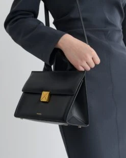 Nanushka The SANDI Lock - Top Handle Bag - Black -Nanushka Fashion Store NW25CRBG01299