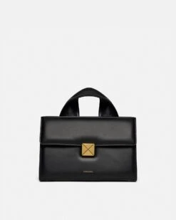 Nanushka The SANDI Lock - Top Handle Bag - Black