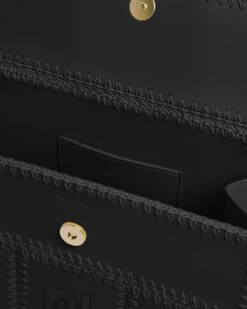 Nanushka The SANDI Symbol - Top Handle Bag - Black 8 Nanushka The SANDI Symbol - Top Handle Bag - Black -Nanushka Fashion Store NW25CRBG01399SANDISYMBOL BLACK BLACK ALT NAPPA CROCHET 05