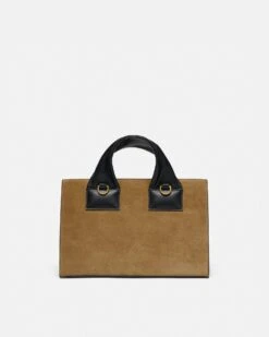 Nanushka The SANDI Lock - Top Handle Bag - Brown Suede -Nanushka Fashion Store NW25CRBG09477SANDILOCK BROWN SUEDE 04 385be693 0e7c 4e55 a70d 9867ebb0289b