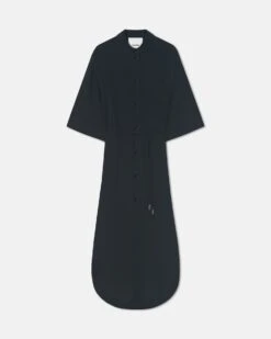 Nanushka Damala - Tech Linen Shirt Dress - Black