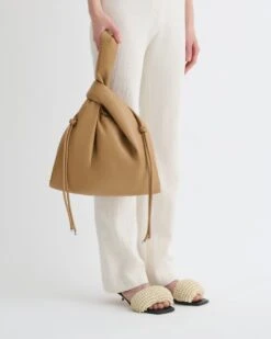 Nanushka Jen Drawstring - Okobor™ Alt-Leather Bag - Oak -Nanushka Fashion Store NW25PFBG01976