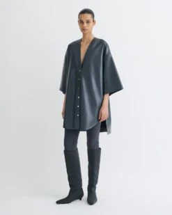 Nanushka Ingar - Okobor™ Alt-Leather Mini Dress - Steel Blue