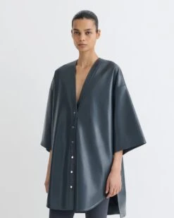 Nanushka Ingar - Okobor™ Alt-Leather Mini Dress - Steel Blue -Nanushka Fashion Store NW25PFDR00255INGAR STEELBLUE OKOBOR 3